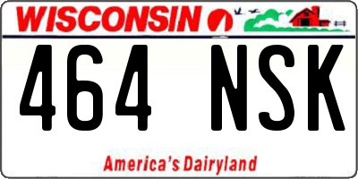 WI license plate 464NSK