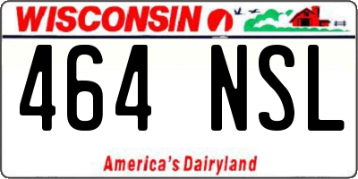 WI license plate 464NSL