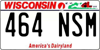 WI license plate 464NSM