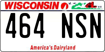 WI license plate 464NSN