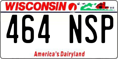 WI license plate 464NSP