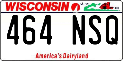 WI license plate 464NSQ