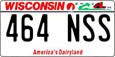 WI license plate 464NSS