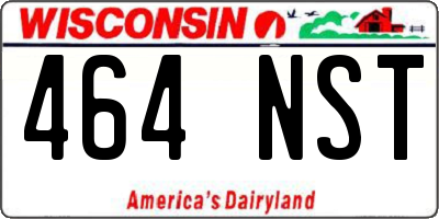 WI license plate 464NST