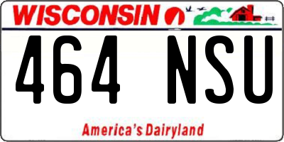 WI license plate 464NSU