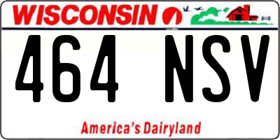 WI license plate 464NSV