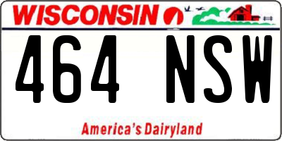 WI license plate 464NSW
