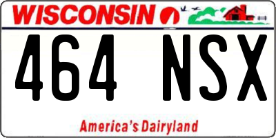 WI license plate 464NSX