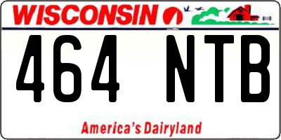 WI license plate 464NTB