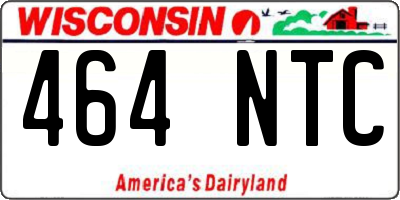 WI license plate 464NTC