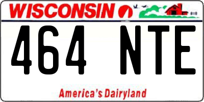WI license plate 464NTE