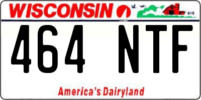 WI license plate 464NTF