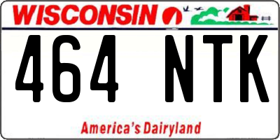 WI license plate 464NTK