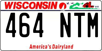 WI license plate 464NTM