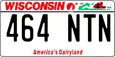 WI license plate 464NTN