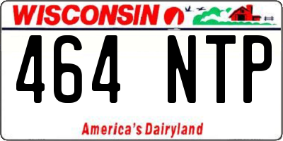 WI license plate 464NTP