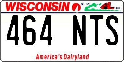 WI license plate 464NTS