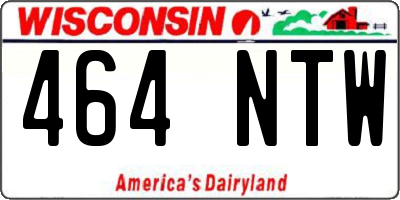 WI license plate 464NTW