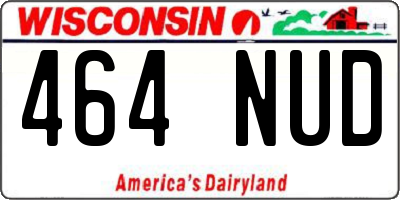 WI license plate 464NUD
