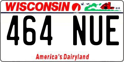 WI license plate 464NUE