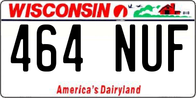 WI license plate 464NUF