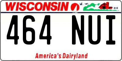 WI license plate 464NUI