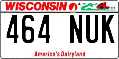 WI license plate 464NUK