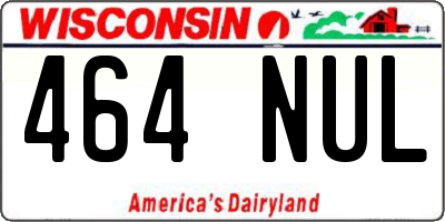 WI license plate 464NUL
