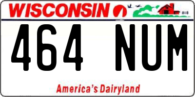 WI license plate 464NUM