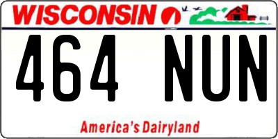 WI license plate 464NUN