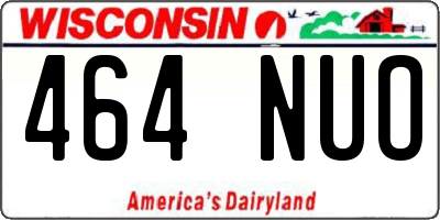 WI license plate 464NUO