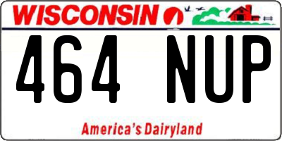 WI license plate 464NUP