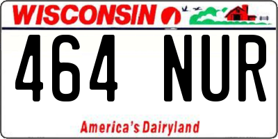 WI license plate 464NUR