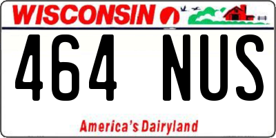 WI license plate 464NUS