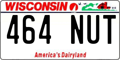 WI license plate 464NUT