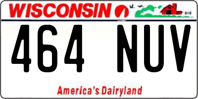 WI license plate 464NUV