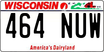 WI license plate 464NUW