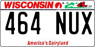 WI license plate 464NUX