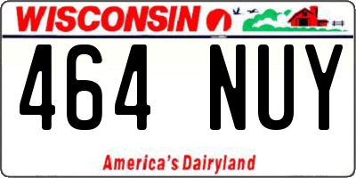 WI license plate 464NUY