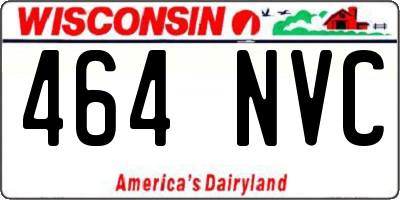 WI license plate 464NVC