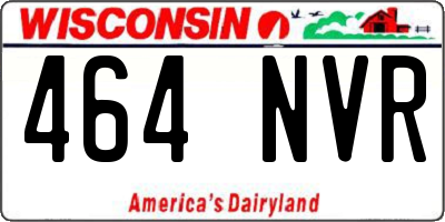 WI license plate 464NVR
