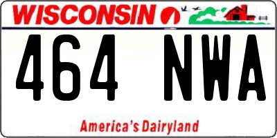 WI license plate 464NWA