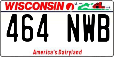 WI license plate 464NWB