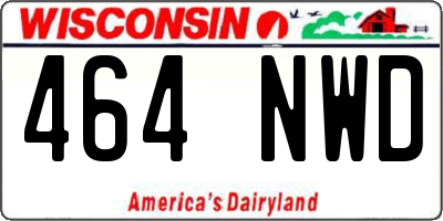 WI license plate 464NWD