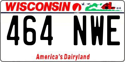WI license plate 464NWE