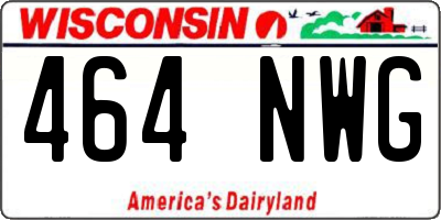 WI license plate 464NWG