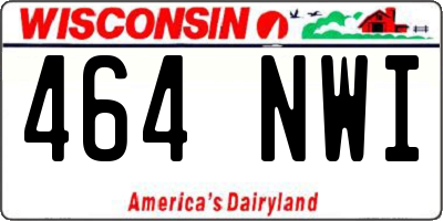 WI license plate 464NWI