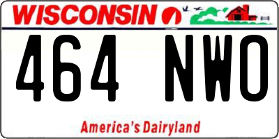 WI license plate 464NWO