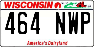 WI license plate 464NWP