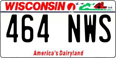 WI license plate 464NWS